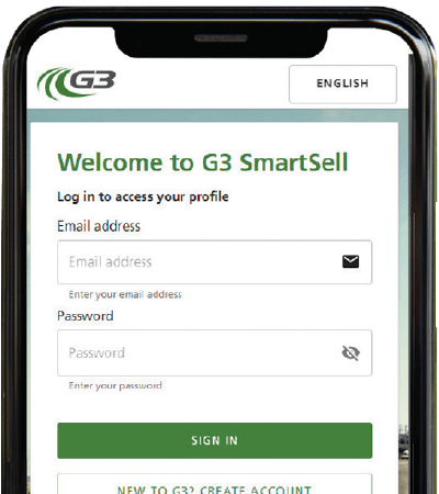 Example of G3 SmartSell App Login